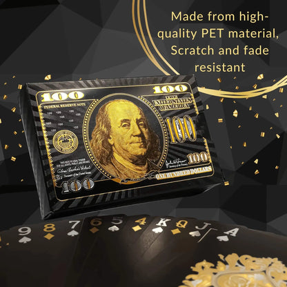 55 бр. карти за игра от златно фолио – комплект за покер с 24-каратово злато и пластмаса, водоустойчиви и издръжливи карти за магическа игра