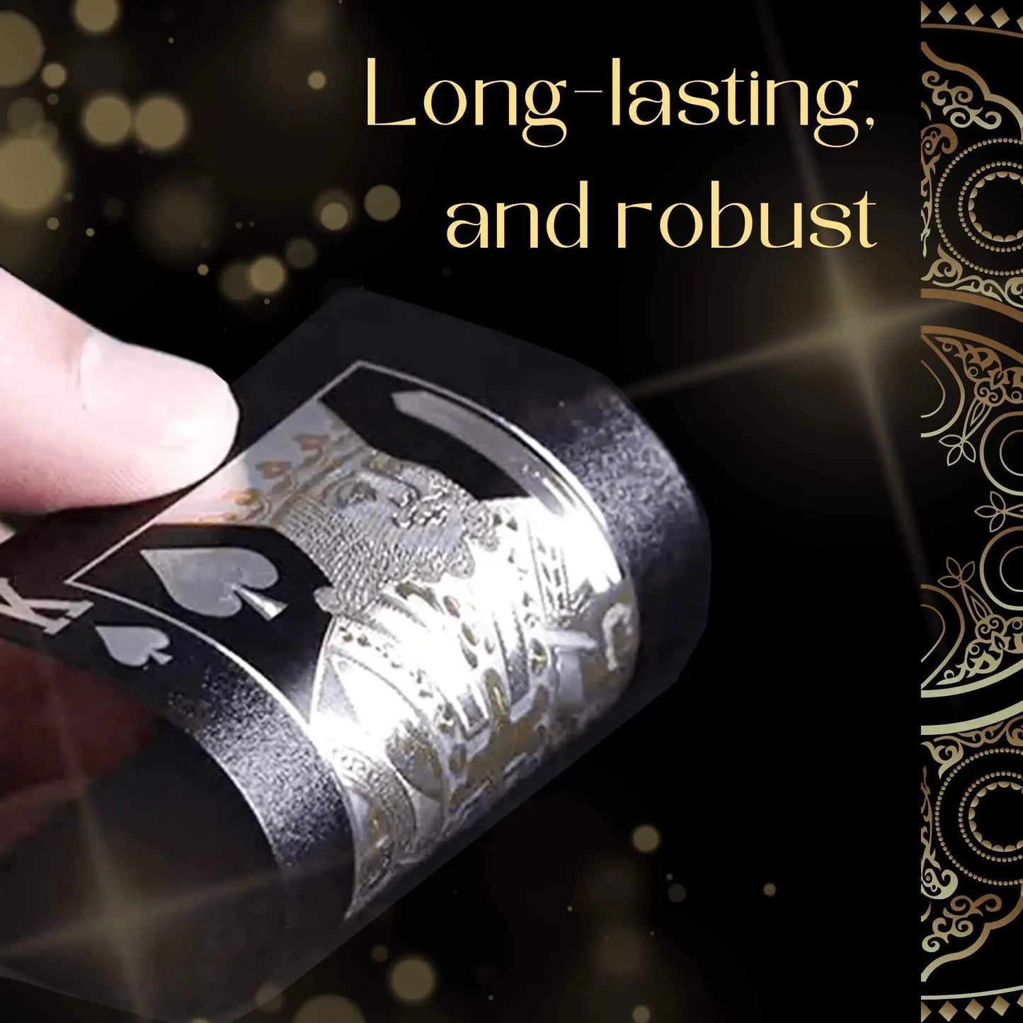 55 бр. карти за игра от златно фолио – комплект за покер с 24-каратово злато и пластмаса, водоустойчиви и издръжливи карти за магическа игра