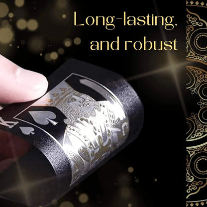 55 бр. карти за игра от златно фолио – комплект за покер с 24-каратово злато и пластмаса, водоустойчиви и издръжливи карти за магическа игра