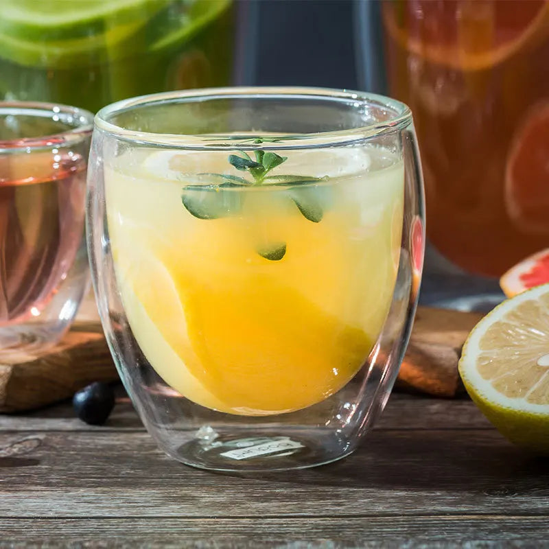 2-18 бр. чаши от боросиликатно стъкло с двойна стена – термоустойчиви чаши за чай, кафе, мляко и сок, креативен комплект за бар чаши