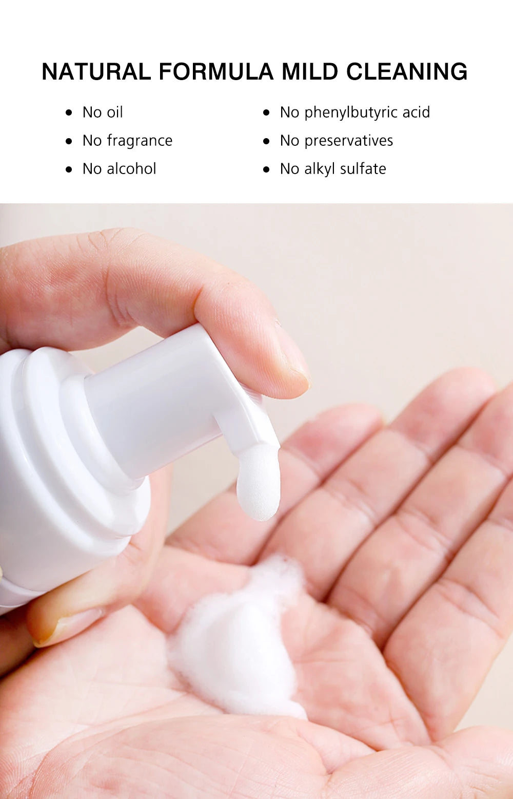 Natuhana 60ml Шампоан-мус за удължаване на мигли – Пяна за почистване на изкуствени мигли, нежен и недразнещ инструмент за грим