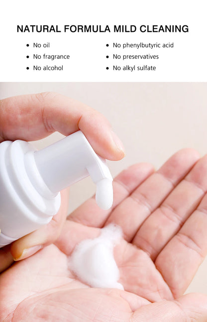 Natuhana 60ml Шампоан-мус за удължаване на мигли – Пяна за почистване на изкуствени мигли, нежен и недразнещ инструмент за грим