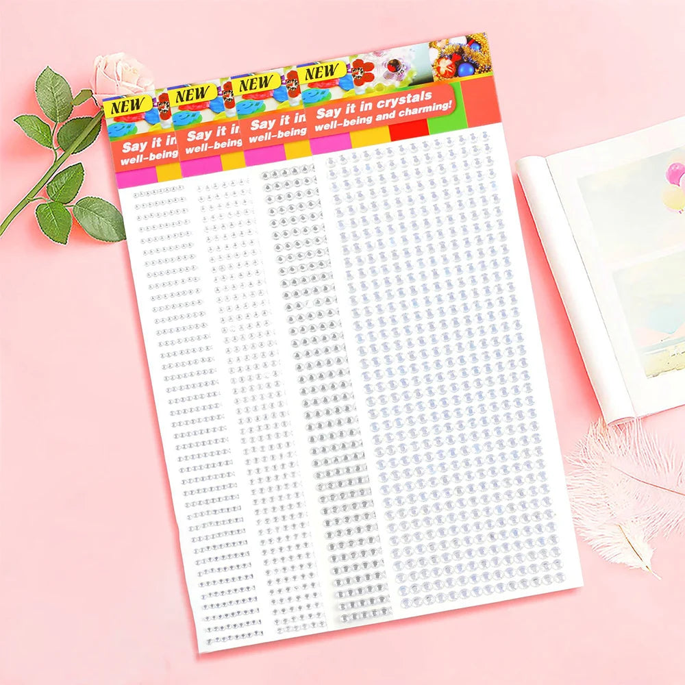 1040/900/504 бр. акрилни бормашини „Направи си сам“ кристални самозалепващи се стикери с кристали за телефонни калъфи, картички и занаяти