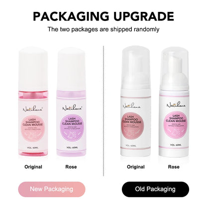 Natuhana 60ml Шампоан-мус за удължаване на мигли – Пяна за почистване на изкуствени мигли, нежен и недразнещ инструмент за грим