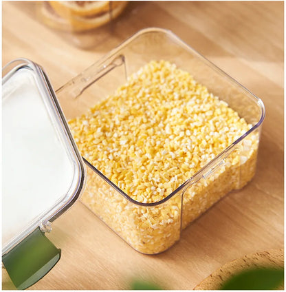 1 бр. херметически затворен буркан за съхранение – пластмасов контейнер за зърно, паста и подправки | Влагоустойчива кутия-органайзер за кухня