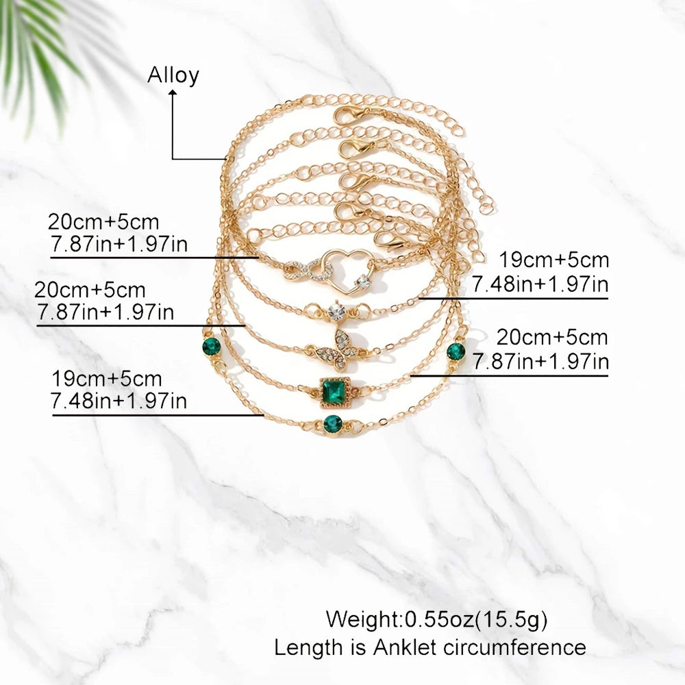Комплект от 5 винтидж гривни с кристали – безкрайни и геометрични дизайни, модни бижута за жени, перфектен подарък и ежедневно облекло