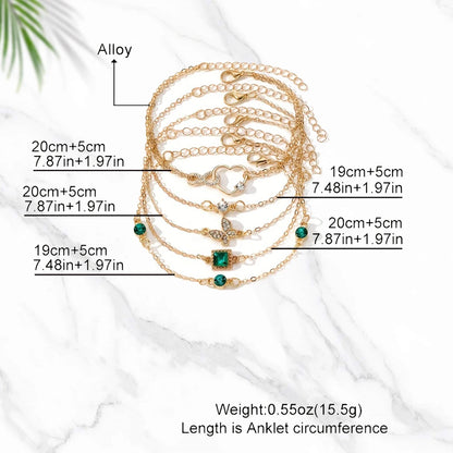 Комплект от 5 винтидж гривни с кристали – безкрайни и геометрични дизайни, модни бижута за жени, перфектен подарък и ежедневно облекло