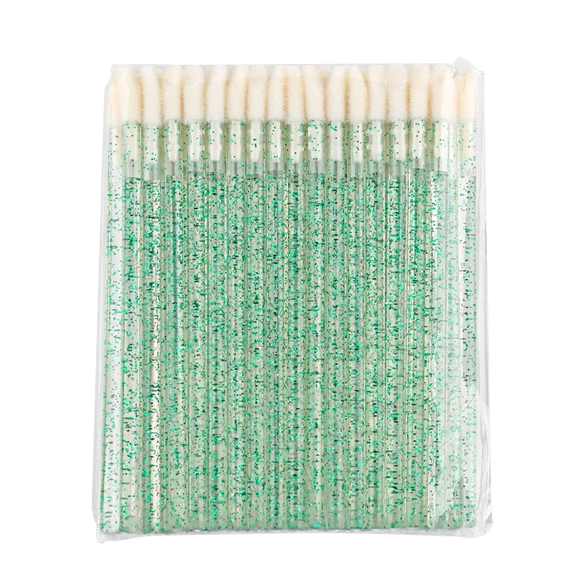 Lanjinglin 5/50 бр. Четки за грим за еднократна употреба – апликатори за червило и инструмент за удължаване на мигли, професионални козметични аксесоари