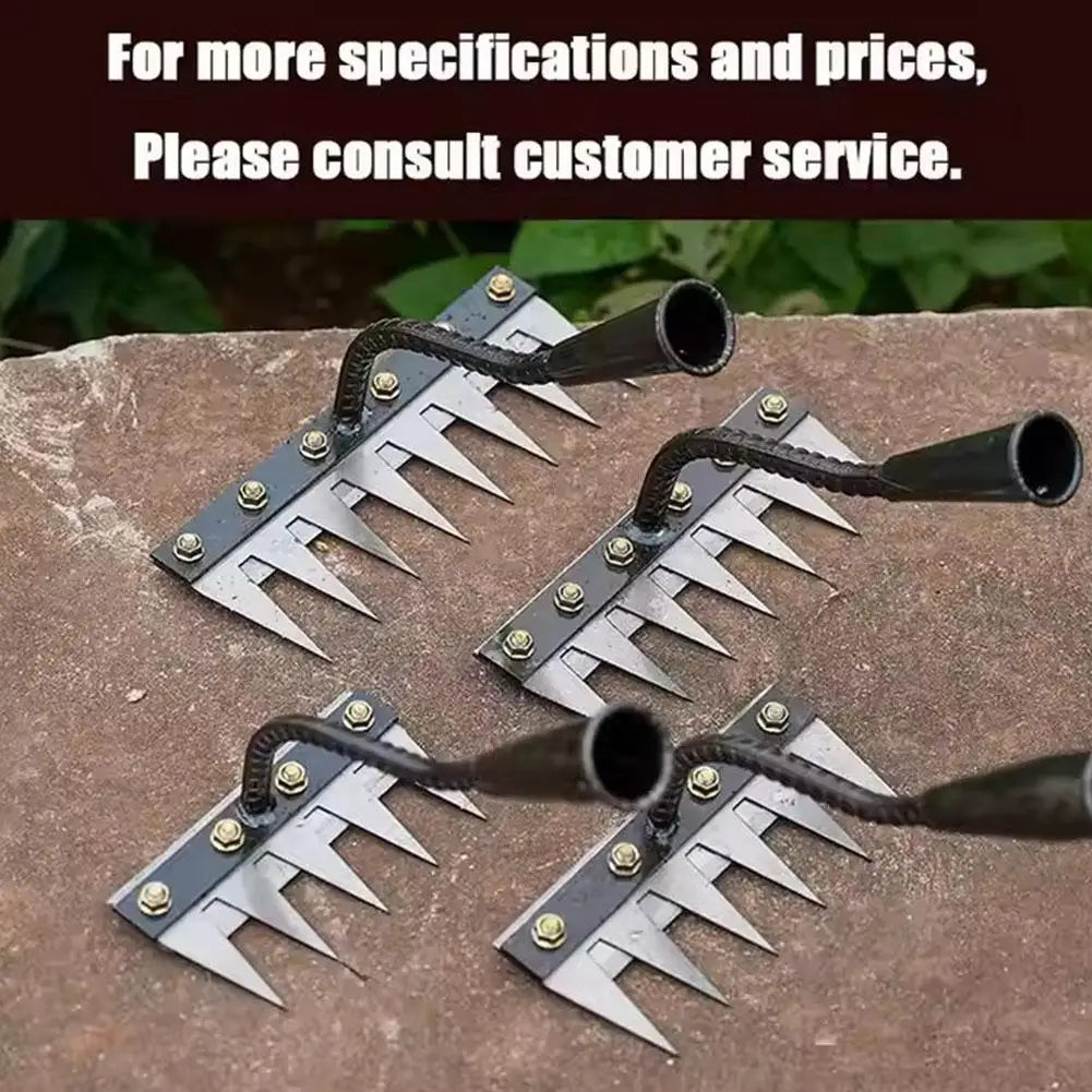 Градинска гребла за плевене от въглеродна стомана – 5/6/7/8 зъба, инструмент за разрохкване на почвата и премахване на плевели за ферма, градина и озеленяване