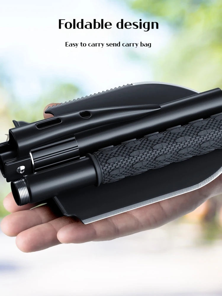 1 бр. Сгъваема лопата за къмпинг за външна употреба – Многофункционален инструмент за туризъм, преносима градинска и лопатка за оцеляване