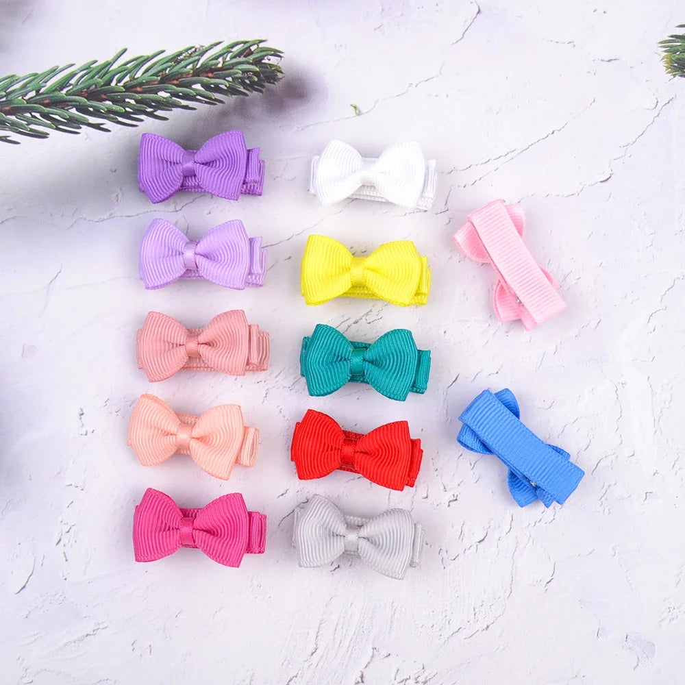 1.2 Inches Mini Hair Bows With Clip – Solid Colors Hairgrips for Kids & Baby Girl