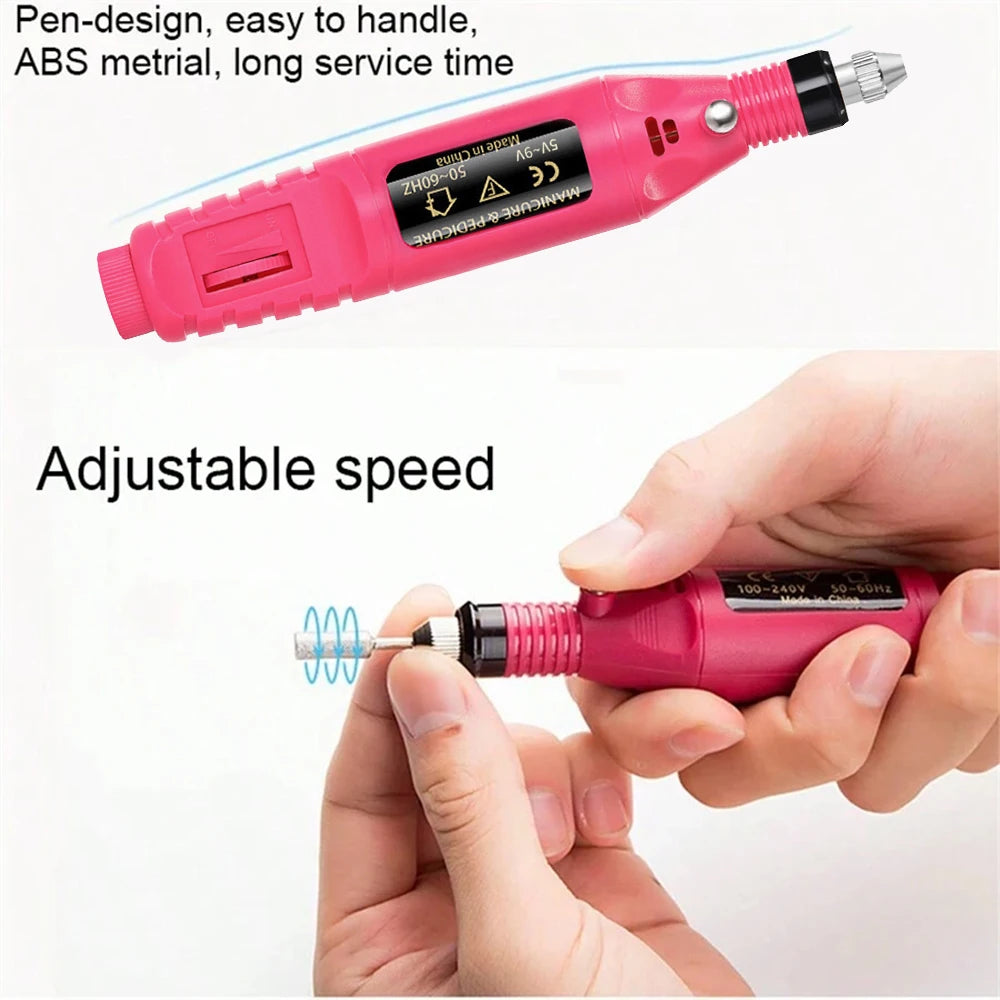 Преносима професионална електрическа машина за маникюр – комплект бормашини за маникюр и педикюр за домашна и салонна употреба 