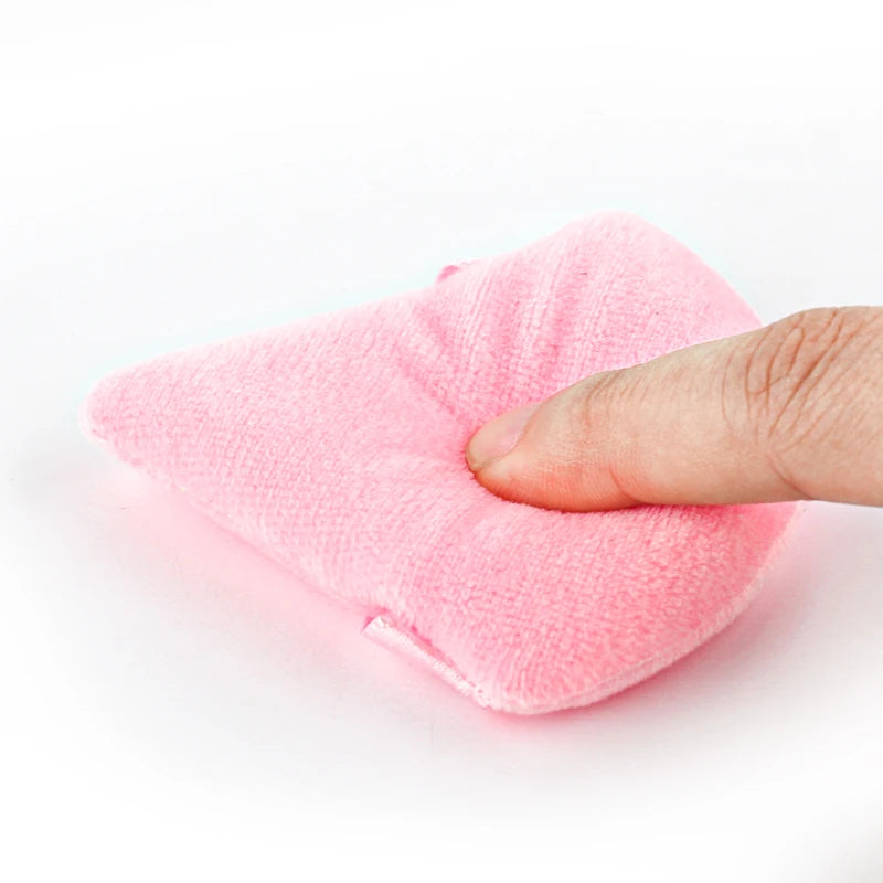 SHIDISHANGPIN Триъгълна кадифена пудра за лице – Гъба за многократна употреба за лице, мини памучна пудра за грим за фон дьо тен, сенки за очи и козметични инструменти (1/2/3/6 бр.)