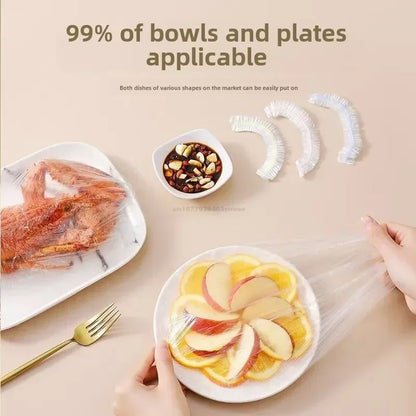 Цветни капаци за храна за еднократна и многократна употреба – еластично пластмасово фолио за купички, плодове и съхранение на храна