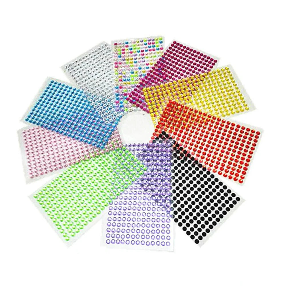1040/900/504 бр. акрилни бормашини „Направи си сам“ кристални самозалепващи се стикери с кристали за телефонни калъфи, картички и занаяти