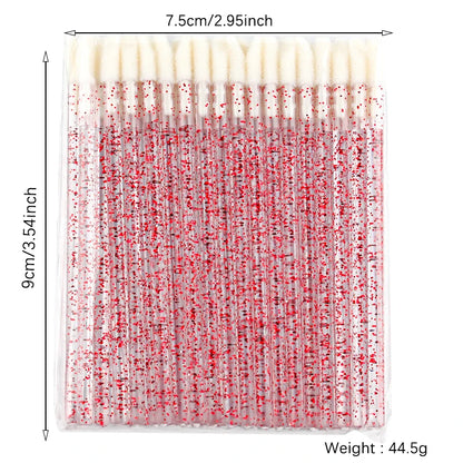 Lanjinglin 5/50 бр. Четки за грим за еднократна употреба – апликатори за червило и инструмент за удължаване на мигли, професионални козметични аксесоари