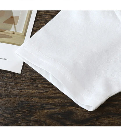 Детски пуловер с къс ръкав от чист памук за деца 2-10 години – летни топове за бебета и момичета