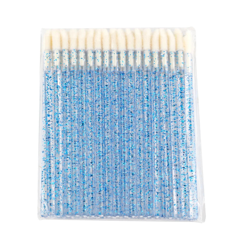 Lanjinglin 5/50 бр. Четки за грим за еднократна употреба – апликатори за червило и инструмент за удължаване на мигли, професионални козметични аксесоари