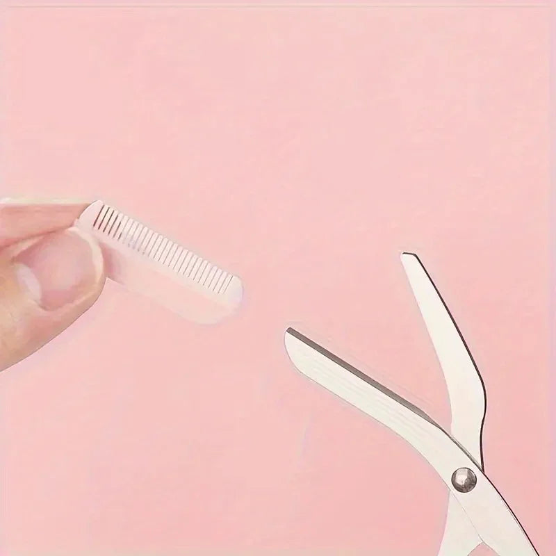 Комплект тримери за вежди от 3 части – ножици от неръждаема стомана, гребен и самобръсначка за мигли и грим за начинаещи, аксесоари за прецизно премахване