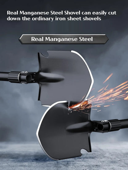 1 бр. Сгъваема лопата за къмпинг за външна употреба – Многофункционален инструмент за туризъм, преносима градинска и лопатка за оцеляване