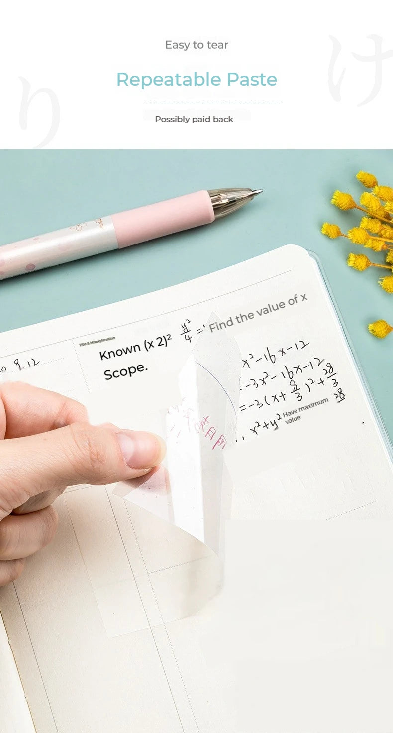50 листа прозрачни лепящи се листчета – водоустойчиви стикери за съобщения и подписи за тетрадки