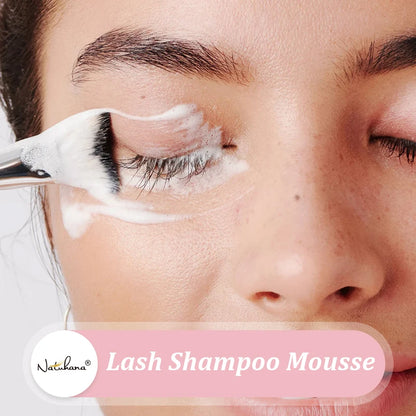 Natuhana 60ml Шампоан-мус за удължаване на мигли – Пяна за почистване на изкуствени мигли, нежен и недразнещ инструмент за грим