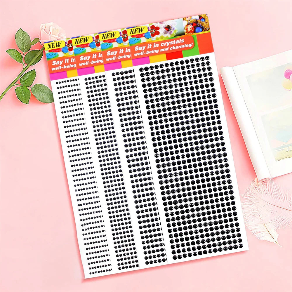 1040/900/504 бр. акрилни бормашини „Направи си сам“ кристални самозалепващи се стикери с кристали за телефонни калъфи, картички и занаяти