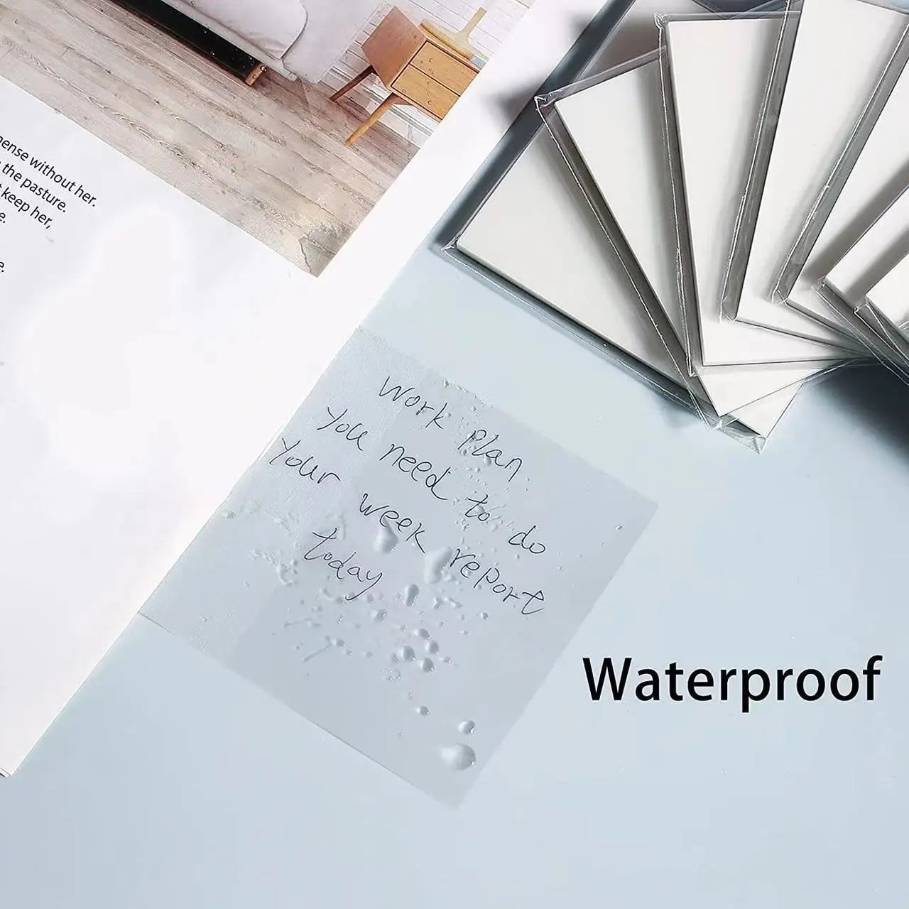 50 листа прозрачни лепящи се листчета – водоустойчиви стикери за съобщения и подписи за тетрадки