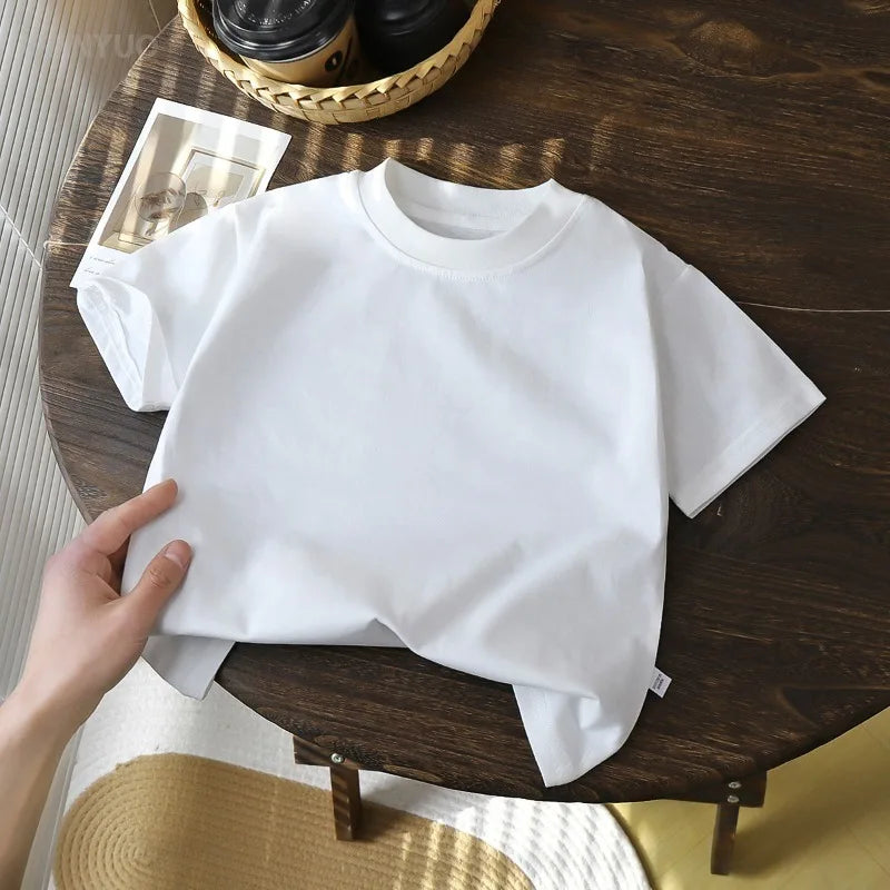 Детски пуловер с къс ръкав от чист памук за деца 2-10 години – летни топове за бебета и момичета