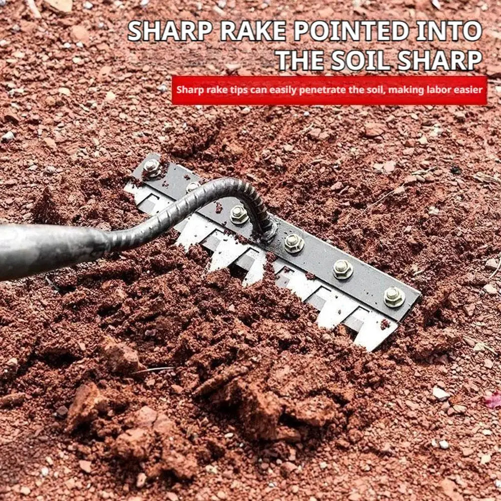 Градинска гребла за плевене от въглеродна стомана – 5/6/7/8 зъба, инструмент за разрохкване на почвата и премахване на плевели за ферма, градина и озеленяване