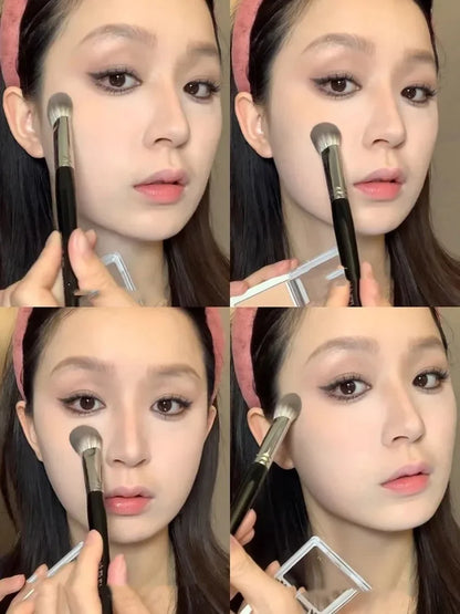 1/2 бр. четка за руж с цвят на прасковено сърце – малка плоска прецизна четка за пудра, крем и течен руж