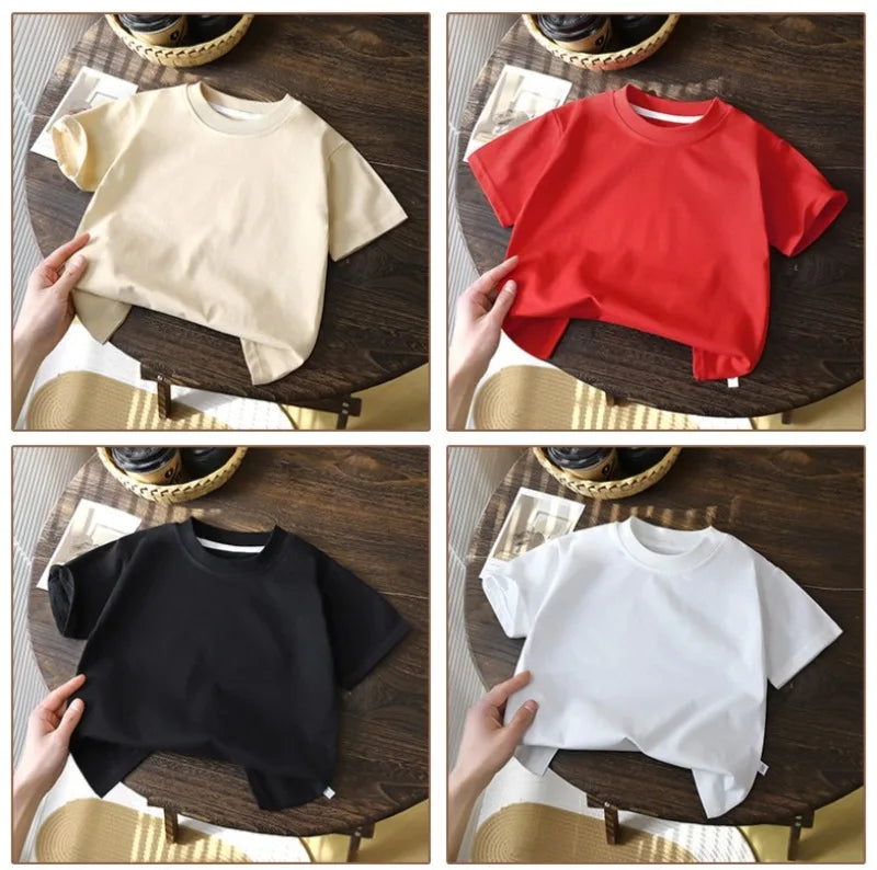 Детски пуловер с къс ръкав от чист памук за деца 2-10 години – летни топове за бебета и момичета