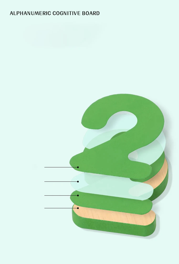 Детски дървен пъзел с азбука и цифри – Монтесори образователна играчка за предучилищна възраст