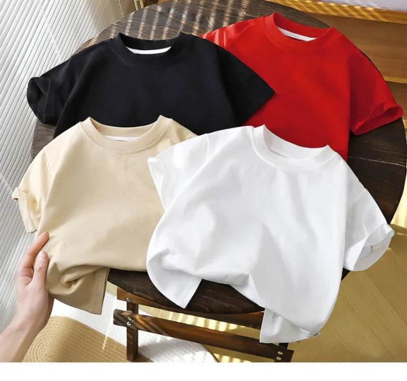 Детски пуловер с къс ръкав от чист памук за деца 2-10 години – летни топове за бебета и момичета