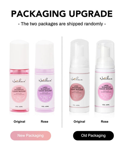 Natuhana 60ml Шампоан-мус за удължаване на мигли – Пяна за почистване на изкуствени мигли, нежен и недразнещ инструмент за грим