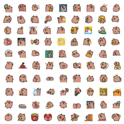 10/50/100 бр. стикери с капибари – сладки анимационни стикери за лаптоп, телефон, кола, велосипед и деца „Направи си сам“