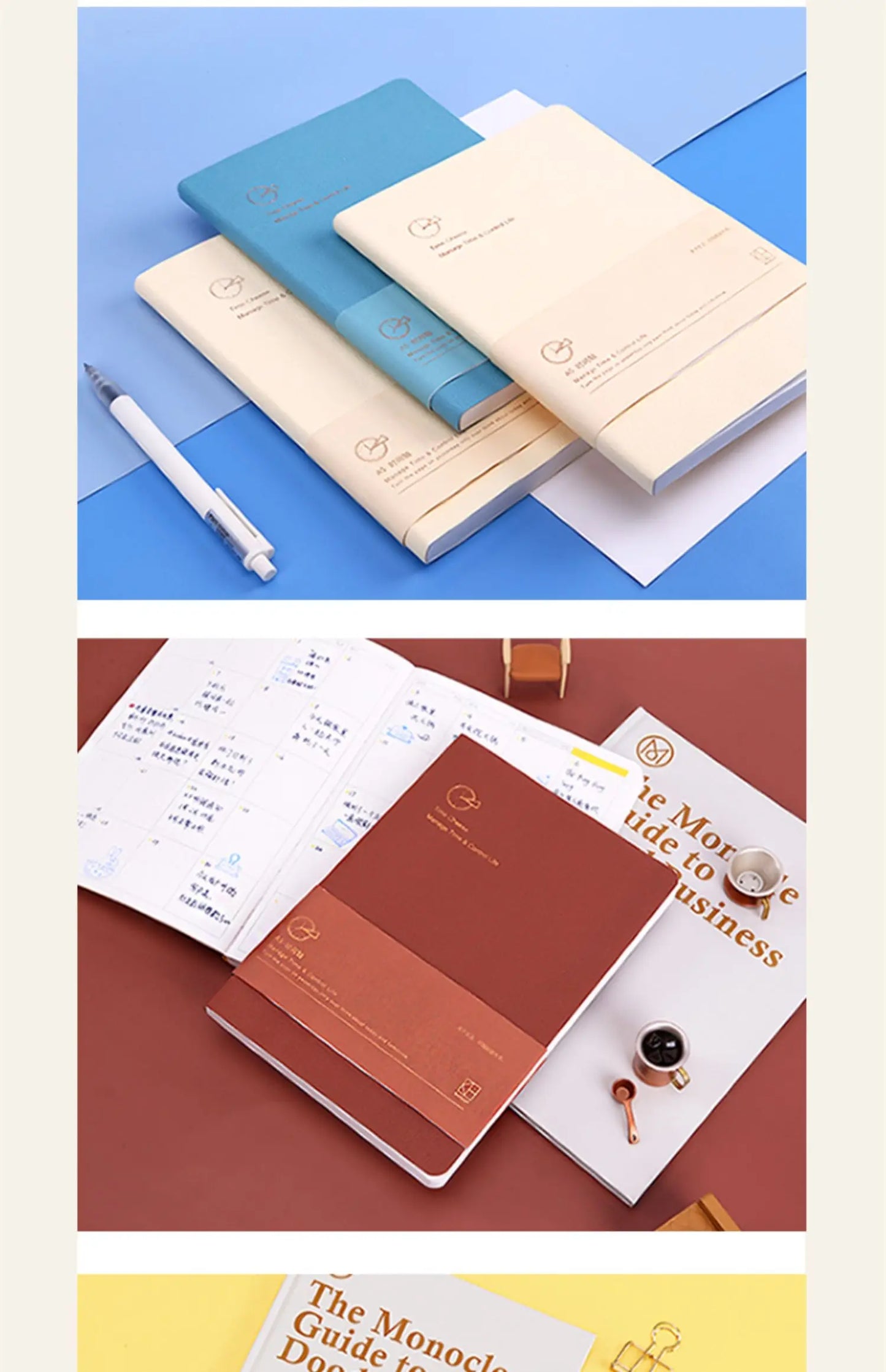 Седмичен тефтер Kinbor – Недатиран дневен и месечен дневен дневник