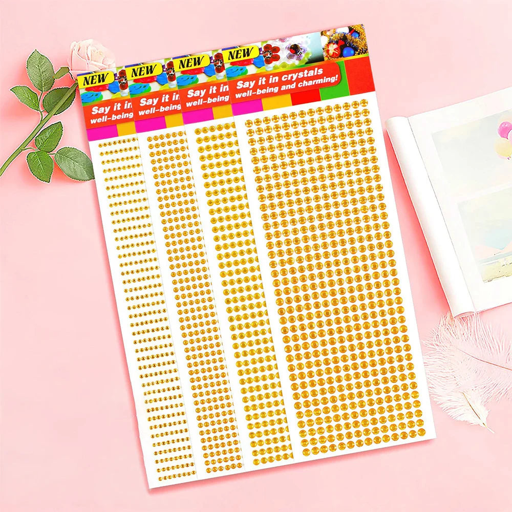 1040/900/504 бр. акрилни бормашини „Направи си сам“ кристални самозалепващи се стикери с кристали за телефонни калъфи, картички и занаяти