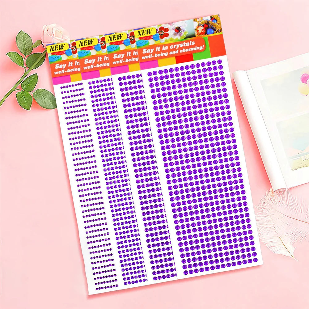 1040/900/504 бр. акрилни бормашини „Направи си сам“ кристални самозалепващи се стикери с кристали за телефонни калъфи, картички и занаяти