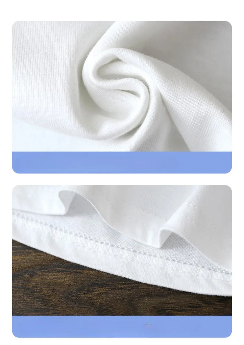 Детски пуловер с къс ръкав от чист памук за деца 2-10 години – летни топове за бебета и момичета