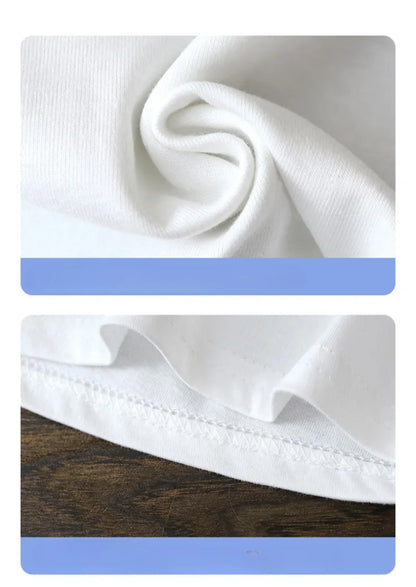 Детски пуловер с къс ръкав от чист памук за деца 2-10 години – летни топове за бебета и момичета