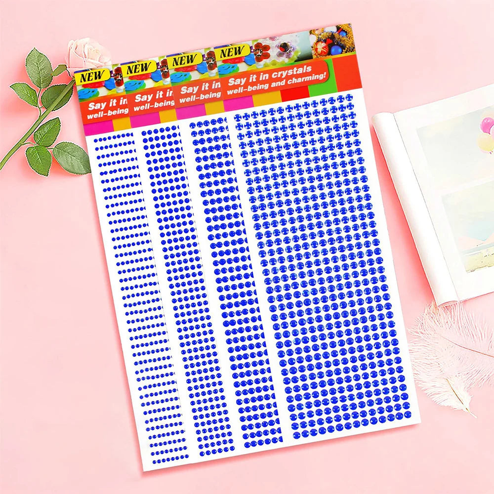 1040/900/504 бр. акрилни бормашини „Направи си сам“ кристални самозалепващи се стикери с кристали за телефонни калъфи, картички и занаяти