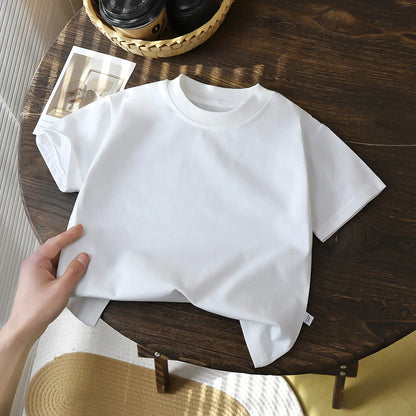 Детски пуловер с къс ръкав от чист памук за деца 2-10 години – летни топове за бебета и момичета