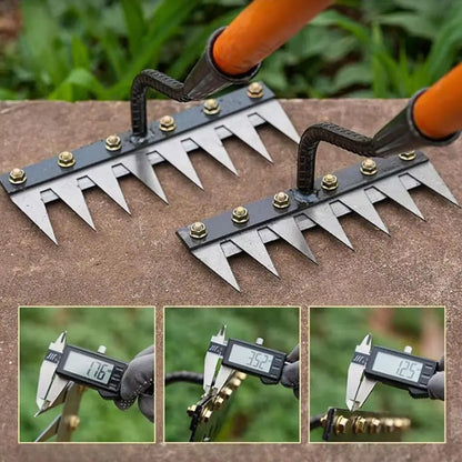 Градинска гребла за плевене от въглеродна стомана – 5/6/7/8 зъба, инструмент за разрохкване на почвата и премахване на плевели за ферма, градина и озеленяване