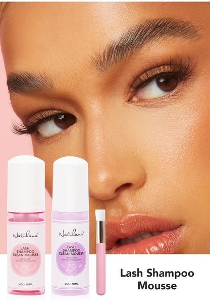 Natuhana 60ml Шампоан-мус за удължаване на мигли – Пяна за почистване на изкуствени мигли, нежен и недразнещ инструмент за грим