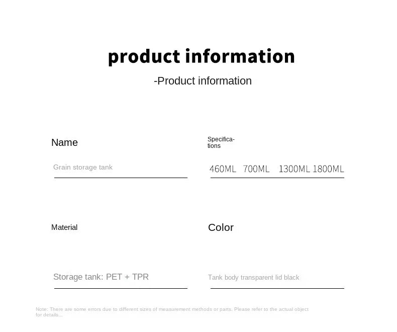 1 бр. херметически затворен буркан за съхранение – пластмасов контейнер за зърно, паста и подправки | Влагоустойчива кутия-органайзер за кухня