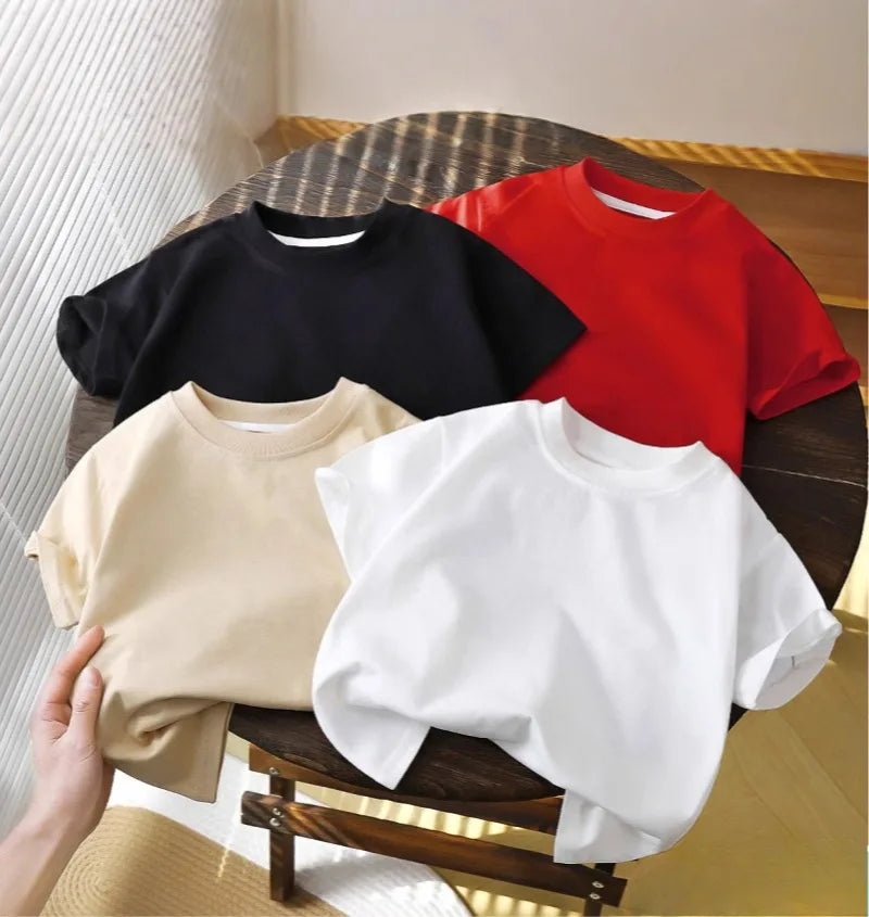 Детски пуловер с къс ръкав от чист памук за деца 2-10 години – летни топове за бебета и момичета