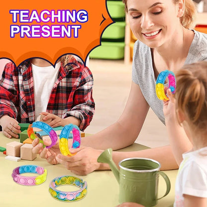 12/24/36 бр. цветни силиконови гривни с мехурчета – детски парти сувенири, подаръци за рожден ден, сватбени сувенири, карнавални и празнични гривни